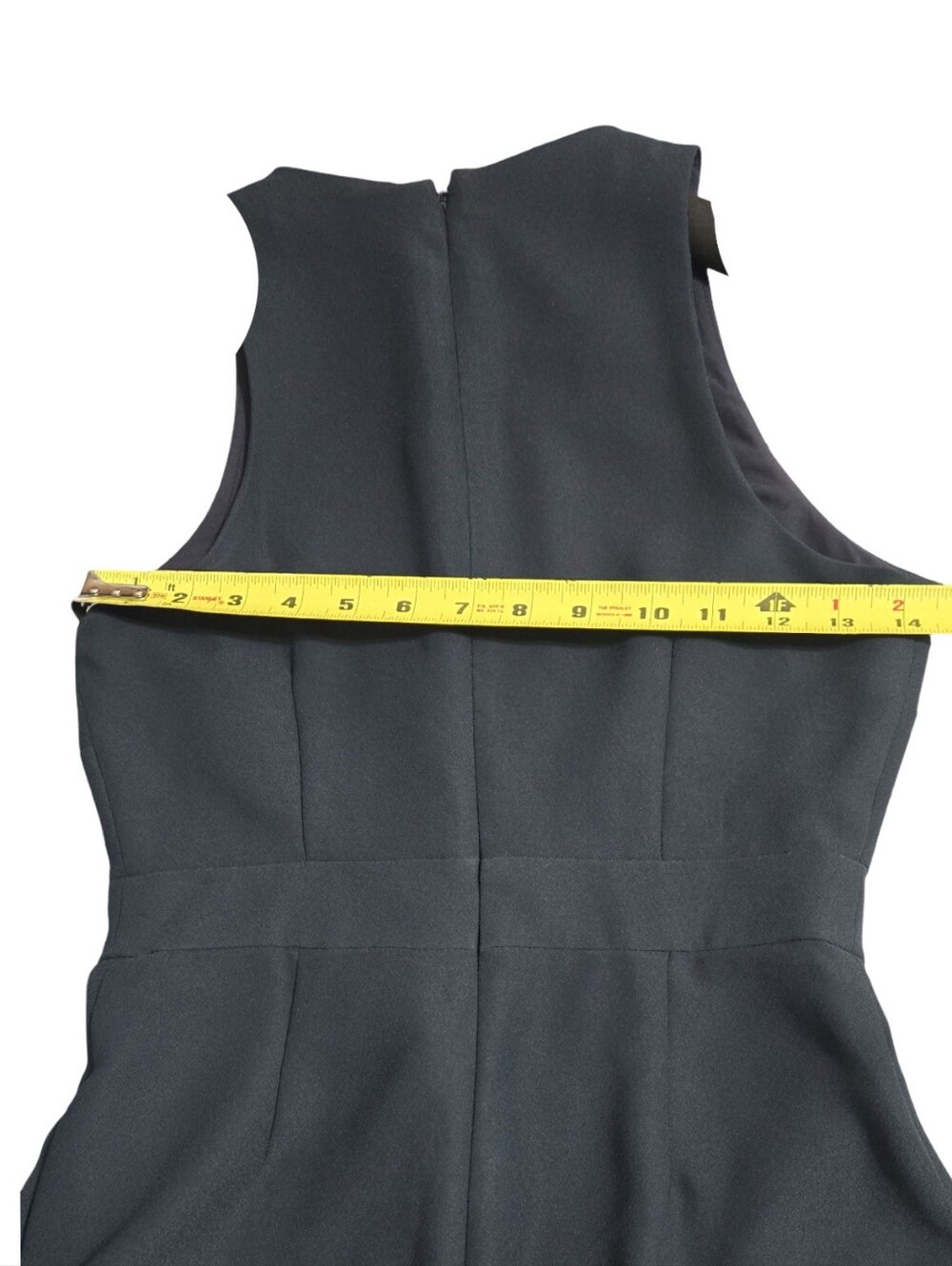 Banana Republic Navy Sleeveless Ruffle Hem Mini Dress Fit & Flare Coctail Travel - Picture 5 of 7